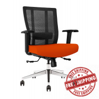 GM Seating Bitchair Ergonomic Mesh Office Chair in tangerine with Seat Slide